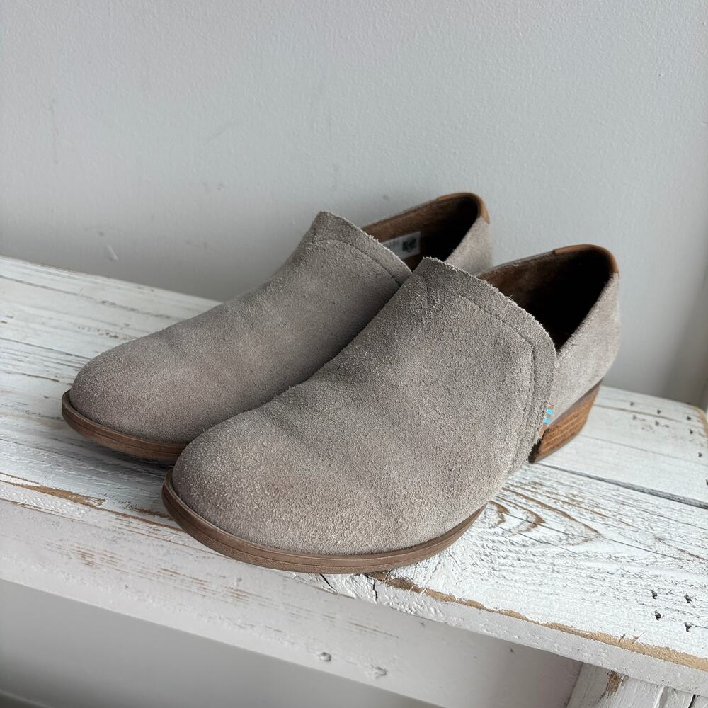 TOMS Shaye Tan Suede Slip-On Loafer Booties - Size 6